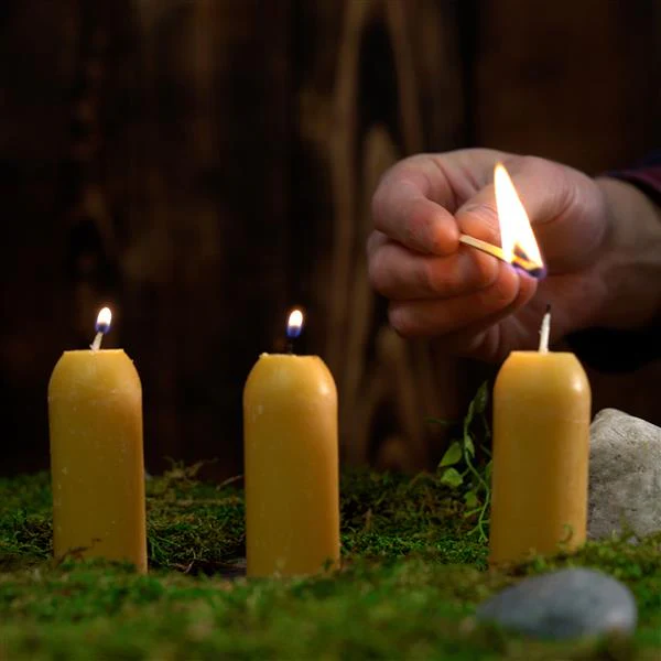 18-Hour Natural Beeswax Candles - 3 pack {Made in USA} - Image 5